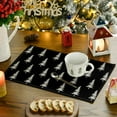 thumbnail image 3 of mubwai Black Xmas Pine Christmas Placemats Set of 4, 12x18 Inch Seasonal Christmas Table Mats for Party Kitchen Dining Decoration, 3 of 6