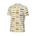 thumbnail image 6 of Wukai Colorful Mustache Print Men's Short-Sleeved Mesh T-Shirt,Quick-Dry Short Sleeve Workout T-Shirt-5X-Large, 6 of 8