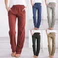 thumbnail image 3 of KaLI_store Pants for Women,Women's Pants Drawstring Back Elastic Waist Ankle Length Pants, 3 of 4