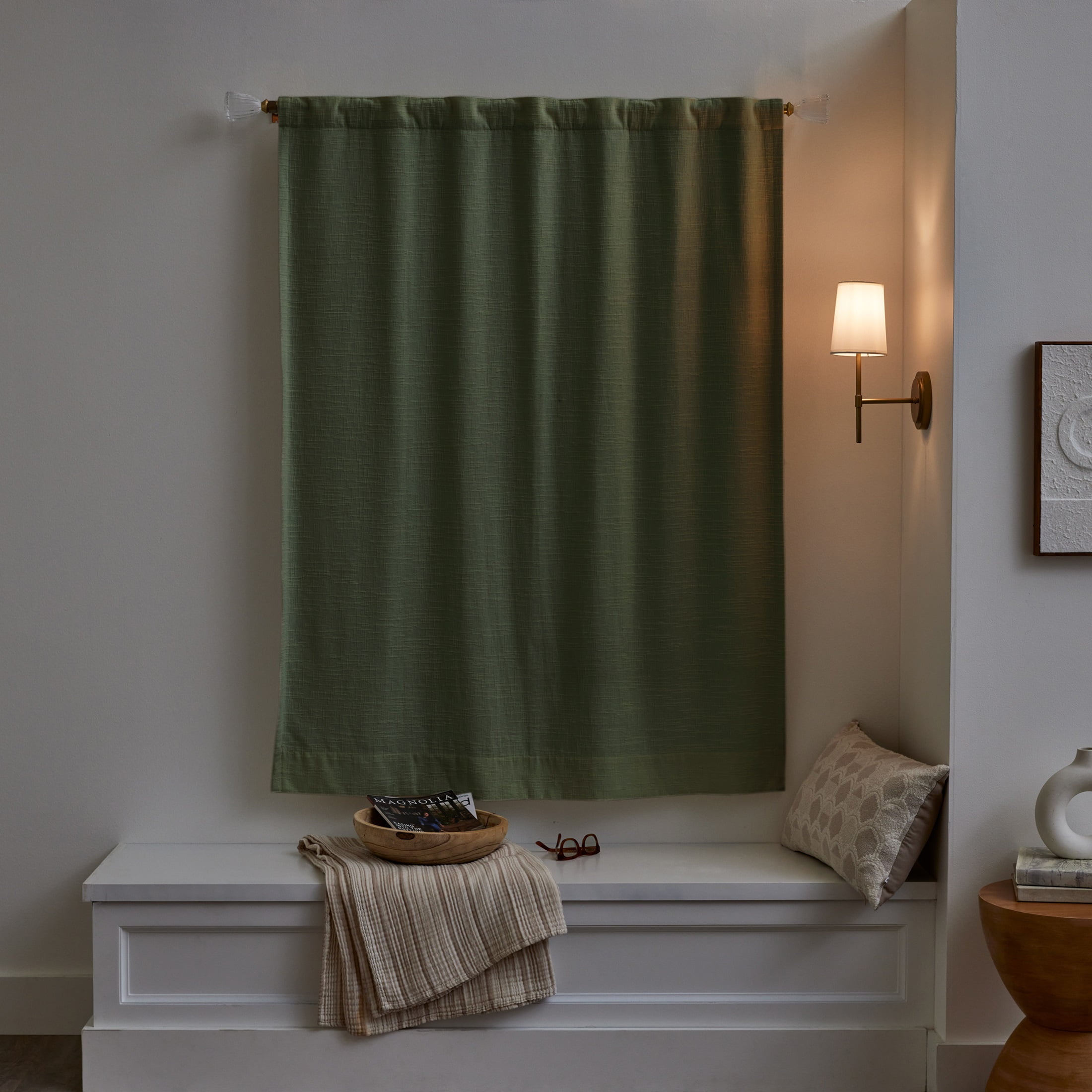 Better Homes & Gardens Textured Solid Chenille Blackout Single Curtain Panel, Sea Turtle, 50"W x 63"L