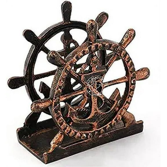 Decorative Metal Bookend, Non Skid Book EndHind Handicrafts, Book Stopper for Home/Office Decor/Shelves (Nautical Anchor)