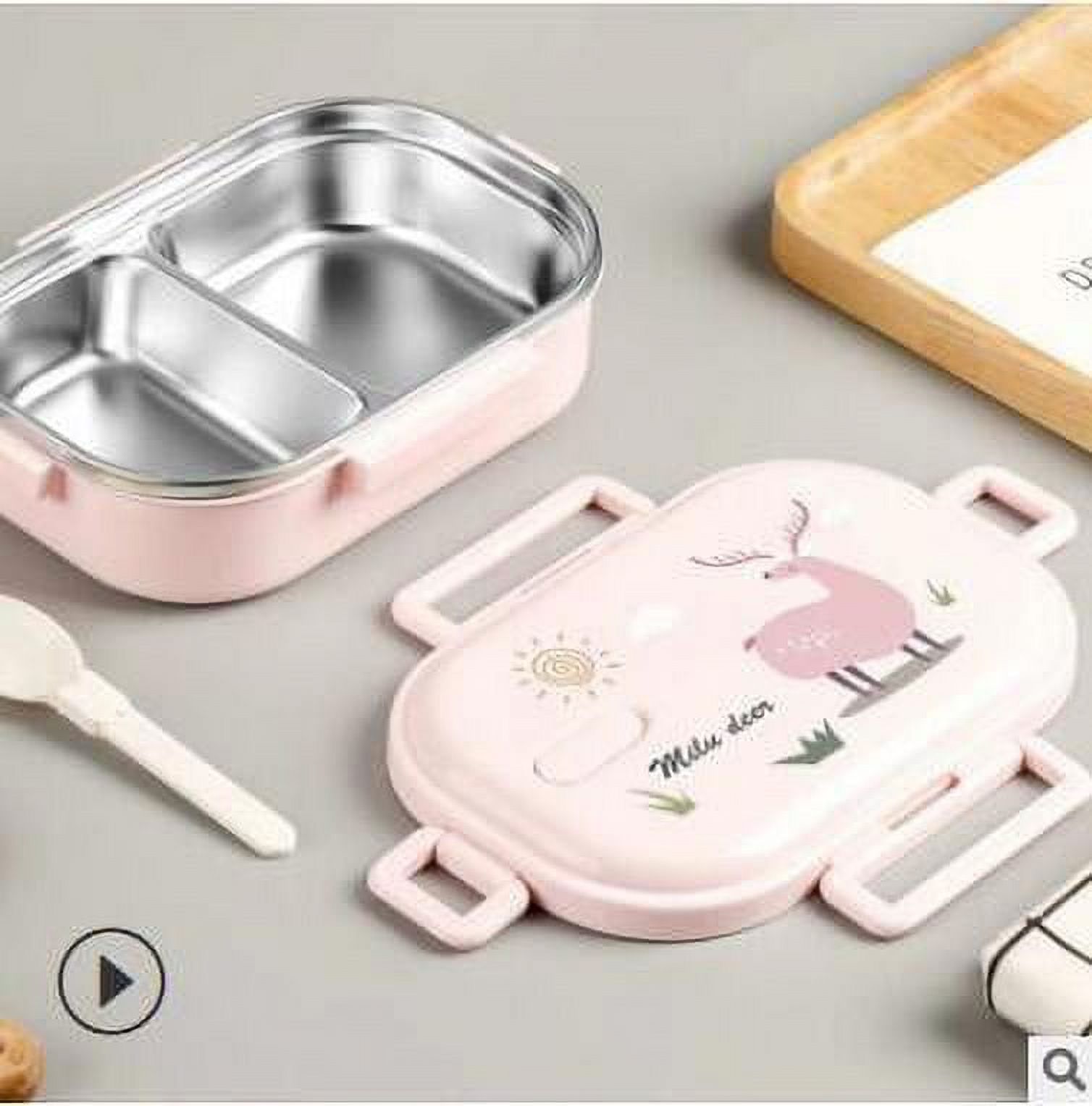 Boîte à Bento En Forme De Donut - Micro-ondable, Anti-fuite, Compartiments Séparés - 1000 Ml - Rose