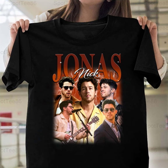 Nick Jonas Vintage Retro Style Pop Star Music Fan Graphic Aesthetic Art Unisex T-Shirt Y1750, Up to Size 5XL