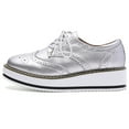 thumbnail image 2 of DADAWEN Women's Wing Tip Oxfords Platform Shoes Casual Flats 9 US, 2 of 6
