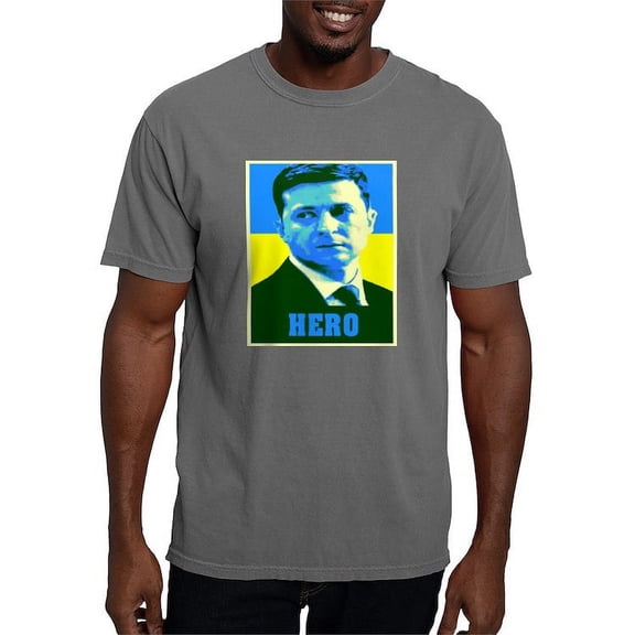 CafePress - Ukrainian President Zelenskyy Ukraine Flag T Shirt - Mens Comfort Colors Shirt