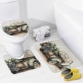 thumbnail image 4 of 4 Pcs Shower Curtain Sets Vintage Truck with Flower with Non-Slip Rugs Toilet Lid Cover And Bath Mat Truck Decor with Flowers Bathroom Decor Sets for Bathroom Decor Set 72inch X 72inch, 4 of 8