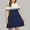 Blue, variant on Babysbule Clearance Woman Summer Dresses Fashion Women Summer Casual Strapless Patchwork O-Neck Loose Short Sleeve Dress