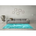 thumbnail image 3 of Ahgly Company Indoor Square Abstract Light Blue Modern Area Rugs, 5' Square, 3 of 4