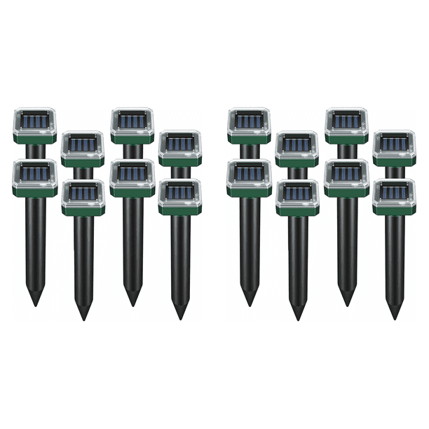 Repelente Topos Con Vibración Ultrasónica Solar para Jardín Granja (cuadrado 8 Unidades)
