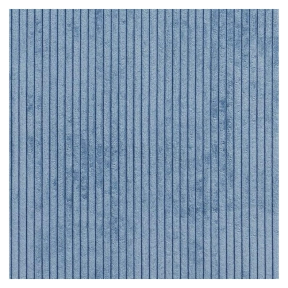 Blue Corduroy Striped Soft Upholstery Fabric by The Yard - SKU: Burnett Wedgewood