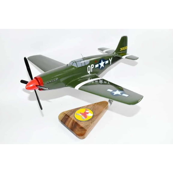 334th Fighter Squadron, 4th Fighter Group (1944) P-51 Mustang Model, Mahogany, 1/25 (15"X18") Scale