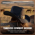 thumbnail image 2 of grinderPUNCH Western Outback Cowboy Hat Straw Classic Western Style, 2 of 7