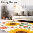 thumbnail image 2 of ODIKA 4'x6' Machine Washable Non-Slip Area Rug, Cottage Garden Sunburst Floral with Hand Painted Blossom Details High Traffic Rug, Yellow, 511465, 2 of 7
