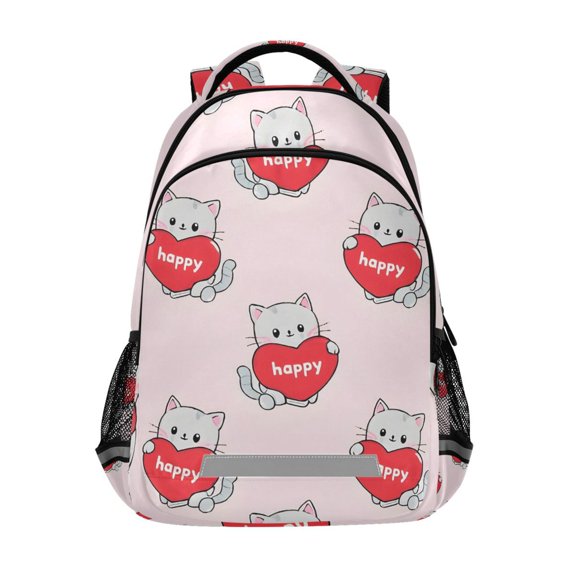 ALAZA Cats Hearts Backpack Elementary School Bag Bookbag Travel Rucksack