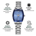 thumbnail image 2 of Jessica Simpson Women’s Silver Bracelet Watch, Barrel Dial with Crystal Accents, Analog Quartz Dress Watch, 24mm Case, 2 of 7