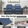 thumbnail image 4 of Easy-Going Loveseat Recliner Cover with Console, Reversible Couch Cover for Living Room, Split Sofa Cover for Each Seat with Elastic Straps for Kids, Dogs, Pets(2 Seater, Dark Blue/Light Blue), 4 of 7