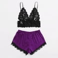 thumbnail image 3 of Ersazi New Lace Lingerie Silk Underwear Sleepwear Underwear Pajamas Satin Womens Sexy Pajamas Purple M, 3 of 6