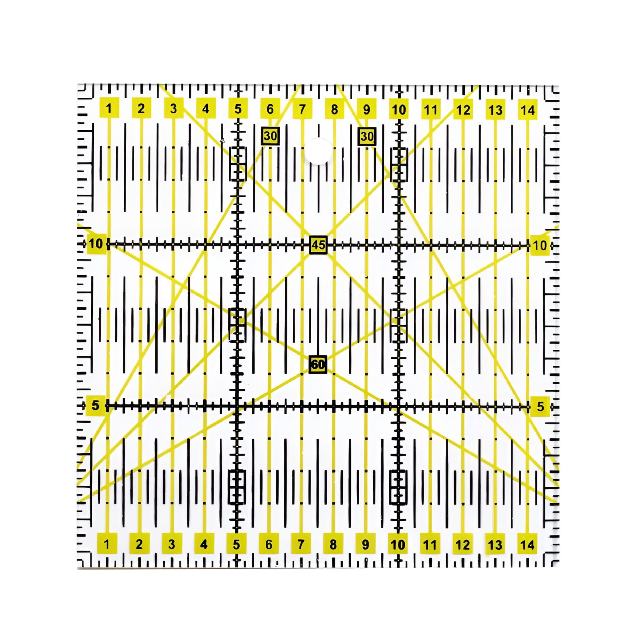 CCOCC Slotted Quilting Ruler Durable Patchwork Ruler Transparent DIY Craft Cutting Ruler Template for Designer Pattern Sewing Ruler,Yellow One Size
