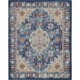 thumbnail image 1 of homeroots home decor 385617 8’ x 10’ Blue and Ivory Medallion Area Rug, 1 of 1