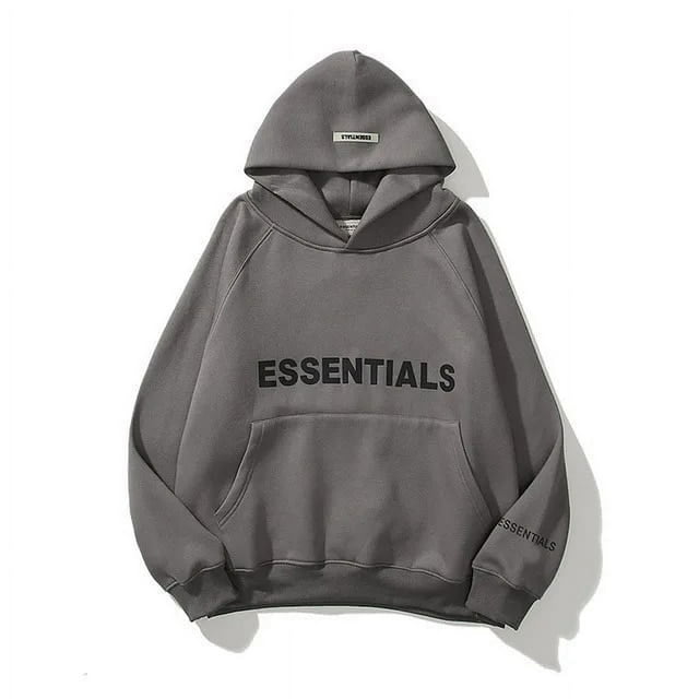 CNKOO Essentials Chandail à Capuchon pour Hommes et Femmes Hip-Hop de Rue Chandail Molletonné Lettres Réfléchissantes Imprimées Molleton Super Dalian Chandail à Capuchon Mode
