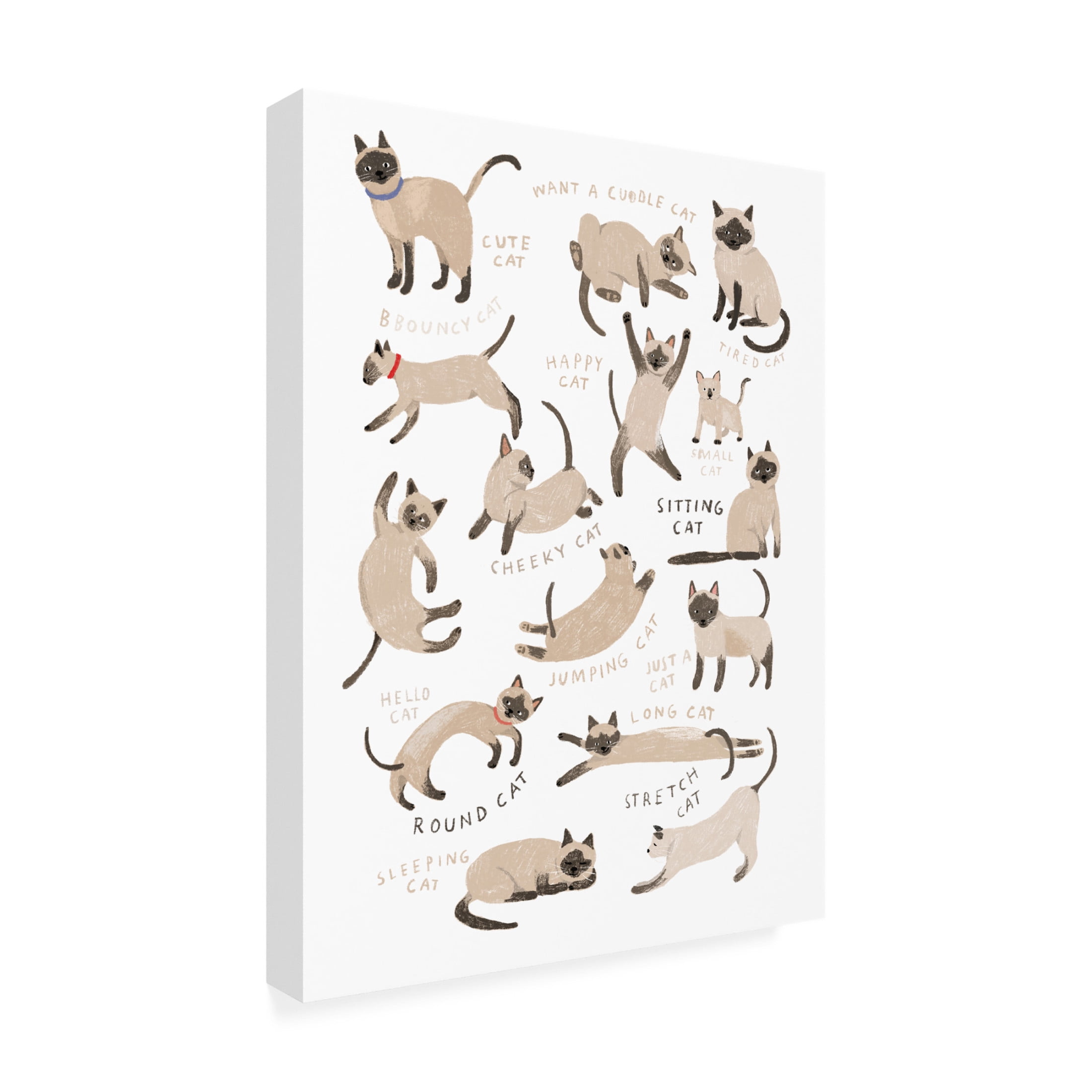 Trademark Fine Art Hanna Melin Siamese Cat Print Canvas Wall Art