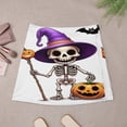 thumbnail image 4 of Cartoon Halloween Skeleton with Pumpkin, Bat Women's High Waist Skirt Stretchy Casual Mini Skirt, 4 of 8