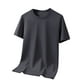 thumbnail image 1 of Hombres Pantalones Cortos Sólidos Tamaño Grande Mitad de Manga Cuello Redondo Superior, Blusa de Moda Casual para Al Aire Libre Y Diario, 1 of 1