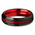 thumbnail image 2 of 6mm Black Tungsten Wedding Ring,Red Tungsten Ring,6mm Wedding Ring,Anniversary Ring,Black Wedding Ring, 2 of 4
