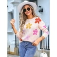 thumbnail image 4 of Cute Sweaters for Women Long Sleeve Floral Pullover Knitted Outerwear Y2K Tops Loose Winter Fall Outfits 2025  S, 4 of 8