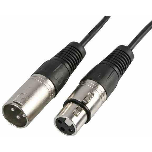 PULSE - 3 Pin XLR Male to Female DMX Phase Reverse Adaptor Lead, 0.22m