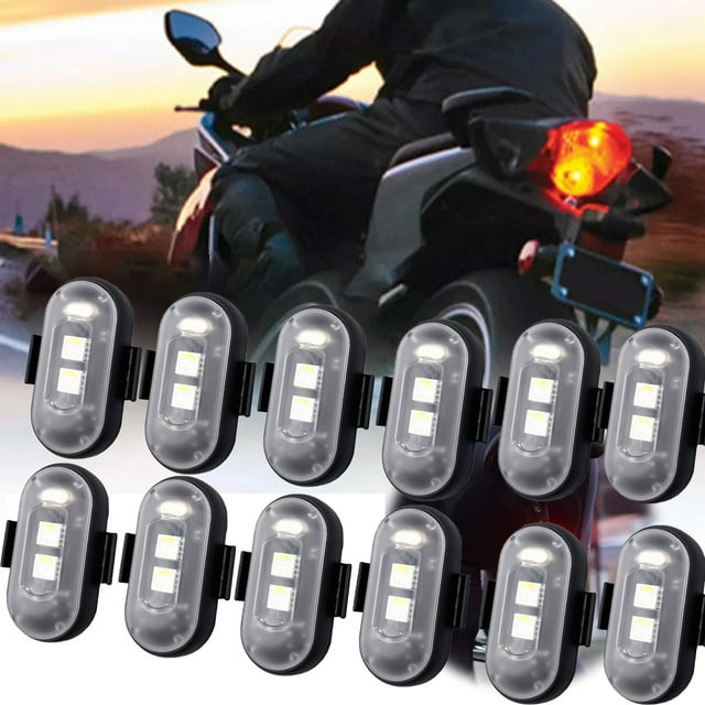 LPSSTORE Remote Control Mode Colorful LED Strobe Light Rechargeable Wireless Motorcycle LED Aircraft Light Warning Lamp