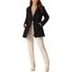 thumbnail image 2 of Abrigo de invierno negro de mujer con doble botonadura y mangas largas, 2 of 5