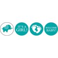 thumbnail image 2 of Darling Souvenir 190 Pieces Teal Green Baby Shower Chocolate Drop Labels Stickers - Self-Adhesive Mini Candy Wrappers for Favors & Party Decorations, 2 of 2