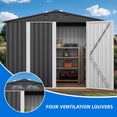 thumbnail image 4 of Dextrus 8x6 FT Outdoor Storage Shed with Lockable Doors & Air Vent, Large Metal Tool Sheds House for Backyard Patio to Store Bikes, Tools,Dark Gray, 4 of 9