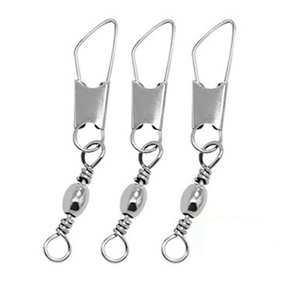 NIBOLOG 30Pcs High Strength Fishing Barrel Swivel with Safety Snap Connector Tackle Kit