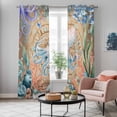 thumbnail image 4 of Octopus Coastal Kitchen Curtains Window Panels, Summer Nautical Starfish Coral Brown Anchor Insulated Window Treatment Curtain, Grommet Curtains for Bedroom/Living Room/Bathroom, 2 Piece 42"Wx84"L, 4 of 8