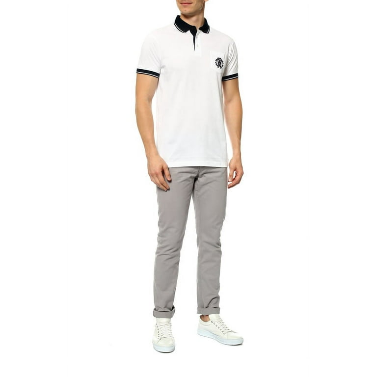 送料無料の通販 Roberto Cavalli Contrast Trim Short Sleeve Polo BIANCO One Piece