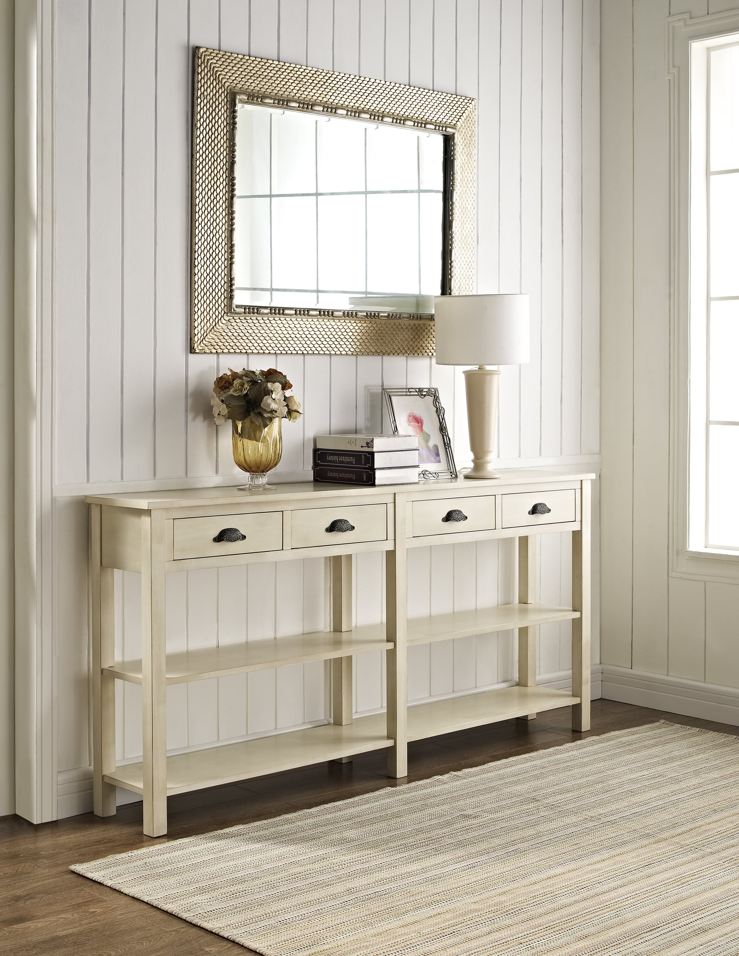 Cream Console Table powell cream crackle console - walmart Cream Console Table powell cream crackle console - walmart