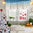 thumbnail image 5 of Haze Blue Summer Beach Curtain Valances for Windows, Kitchen Valance Window Treatments Panel 2 Pack, Nautical Coastal Beige Seaside Rod Pocket Short Curtains for Bathroom Bedroom 54 x 18 Inch, 5 of 8
