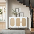 thumbnail image 3 of Ktaxon 12 Tiers Shoe Storage Cabinet for Hallway, 3-Door 24 Pairs Rattan Shoe Rack Organizer w/ Adjustable Shelves, White, 3 of 11