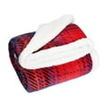 thumbnail image 3 of Red Blue Buffalo Decorative Throw TV Sherpa Blanket, Soft, Warm, Comfy, Plush Fleece for Bedding, Couch and Cabin, Throw Blanket, 50"" x 60""., 3 of 7