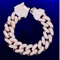 thumbnail image 3 of DUBSS Iced Out Cuban Link Bracelet for Men Locket Clasp Two Tone Real Copper Cubic Zirconia Hip Hop Jewelry, 3 of 5