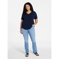 thumbnail image 2 of Terra & Sky Women's Plus High Rise Bootcut Jeans, Sizes 16W-28W, 2 of 5