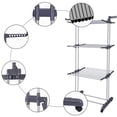 thumbnail image 6 of BIGLUFU Clothes Drying Rack，Large 4-Tier Foldable Drying Rack Clothing(70.8H x 19.7W x 30L Inches), Movable Drying Rack with 4 castors. Multifunctional Stainless Steel Laundry Drying Rack, Gray, 6 of 11