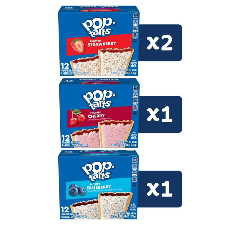 Pop-Tarts Variety Pack Toaster Pastries, Breakfast Foods, Shelf-Stable,  81.2 oz (48 Count) - Walmart.com