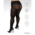 thumbnail image 6 of MeMoi Spiral Opaque Plus Size Curvy Control Top Tights - Womens - Female, 7X, Black, 6 of 11