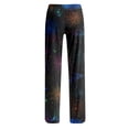 thumbnail image 5 of IYYVV Womens Halloween Pajamas Pant Aesthetic Pumpkin Ghost Skeleton Graphic Drawstring Pj Pants Halloween Cozy Comfortable Cute Candy Fall Clothes Purple M, 5 of 5