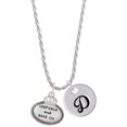 thumbnail image 1 of Delight Jewelry Keep Calm and Bake On Silvertone Script Initial Disc - D - Charm Necklace, 20"+3", 1 of 4