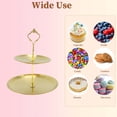 thumbnail image 5 of Unique Bargains 2 Layer Cupcake Stand Holder with Tiered Serving Tray Gold Tone, 5 of 6