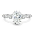 thumbnail image 2 of ESTE ORIGIN 2.00Ct Oval Cut Lab-Grown Diamond Solitaire Engagement Ring, Hidden Halo & Accent Stone Ring in 10K White Gold for Women, 2 of 6